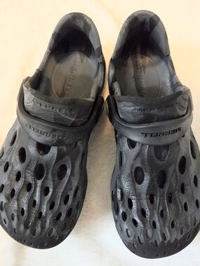 Merrell Kids 10T Black Grey  Ventilated Slip-On Water Shoe Hydro Moc Heel Strap